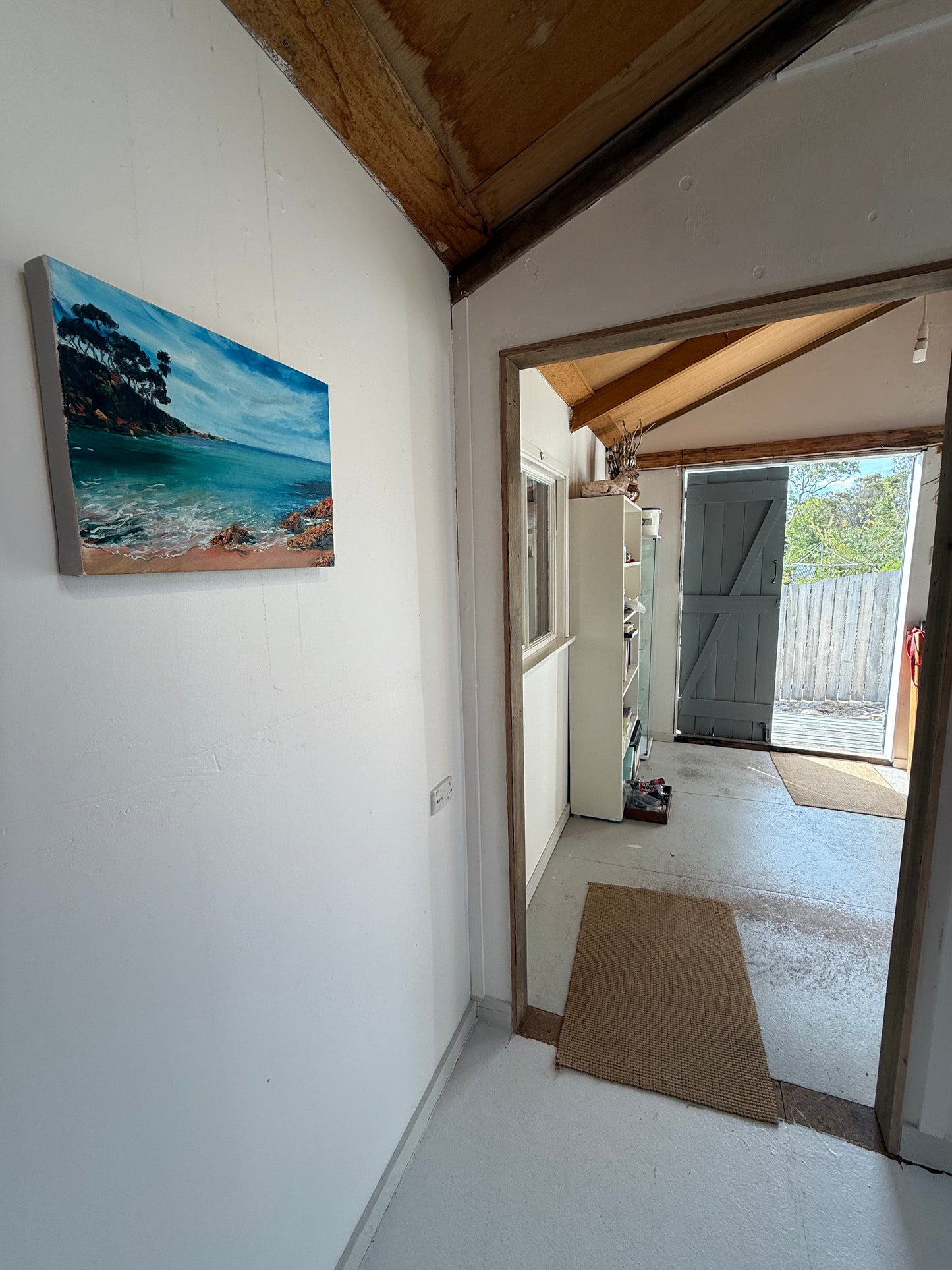 'Rice Pebble Beach' Original oil painting on canvas by Georgina Richmond