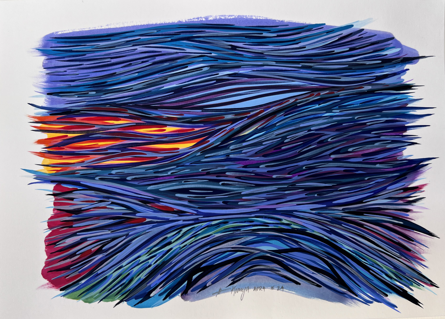 'Cold Fire from the Mountain' original artwork by April Giblin