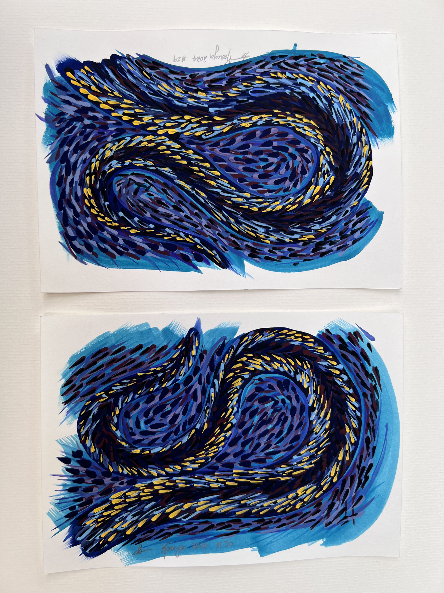 'Double Tiger Snake' original artwork by April Giblin