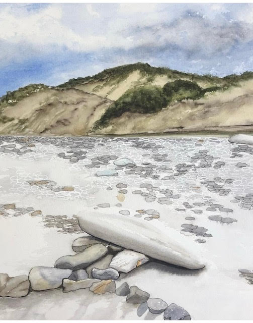 Shadows - framed watercolour painting by Leanne Hall