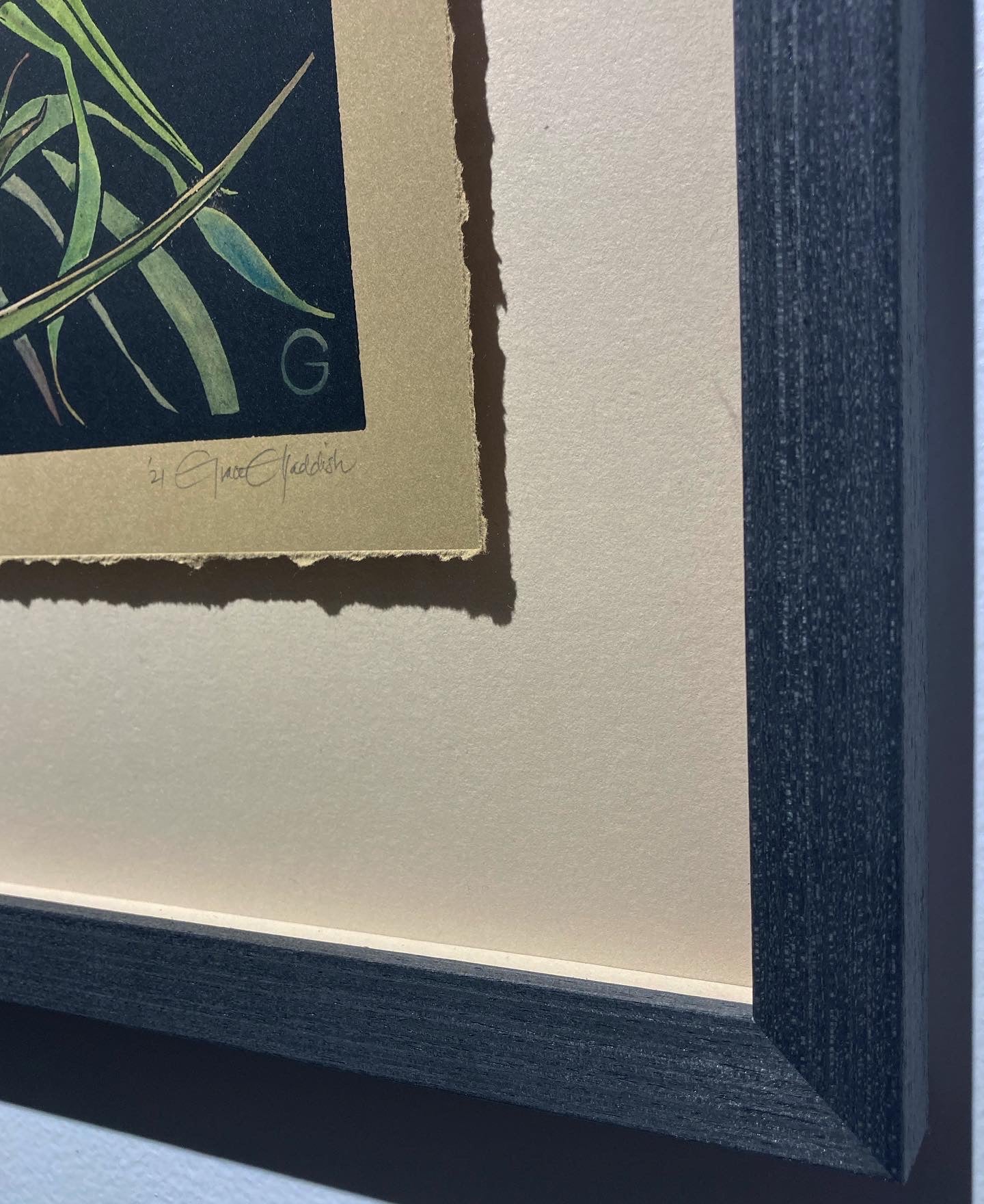 Richea - original handpainted linoprint artwork by Grace Gladdish