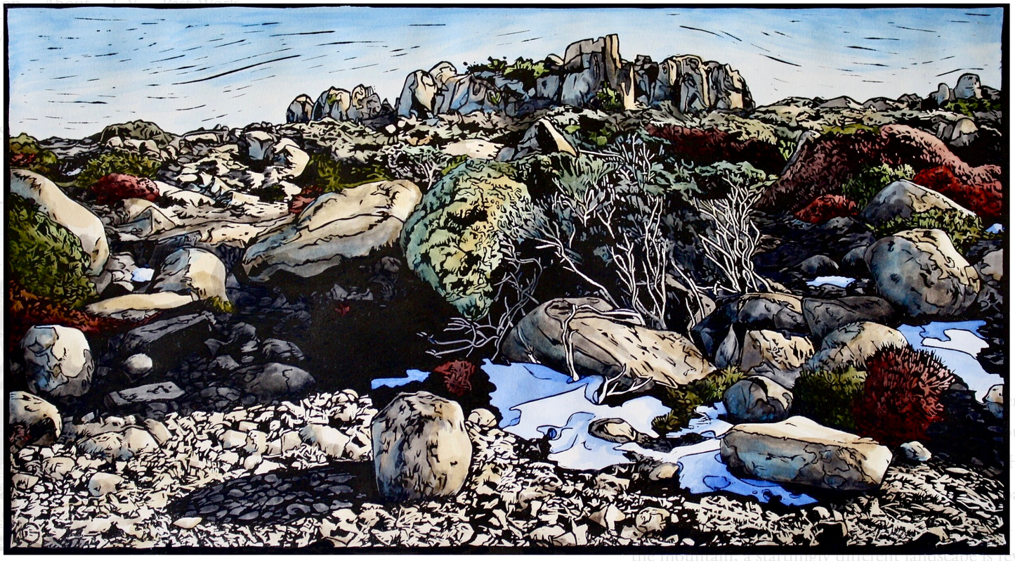 Grace Gladdish - Lino Print  - Summit I