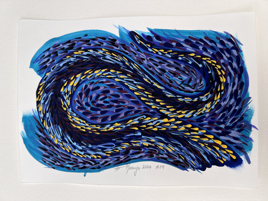 'Double Tiger Snake' original artwork by April Giblin