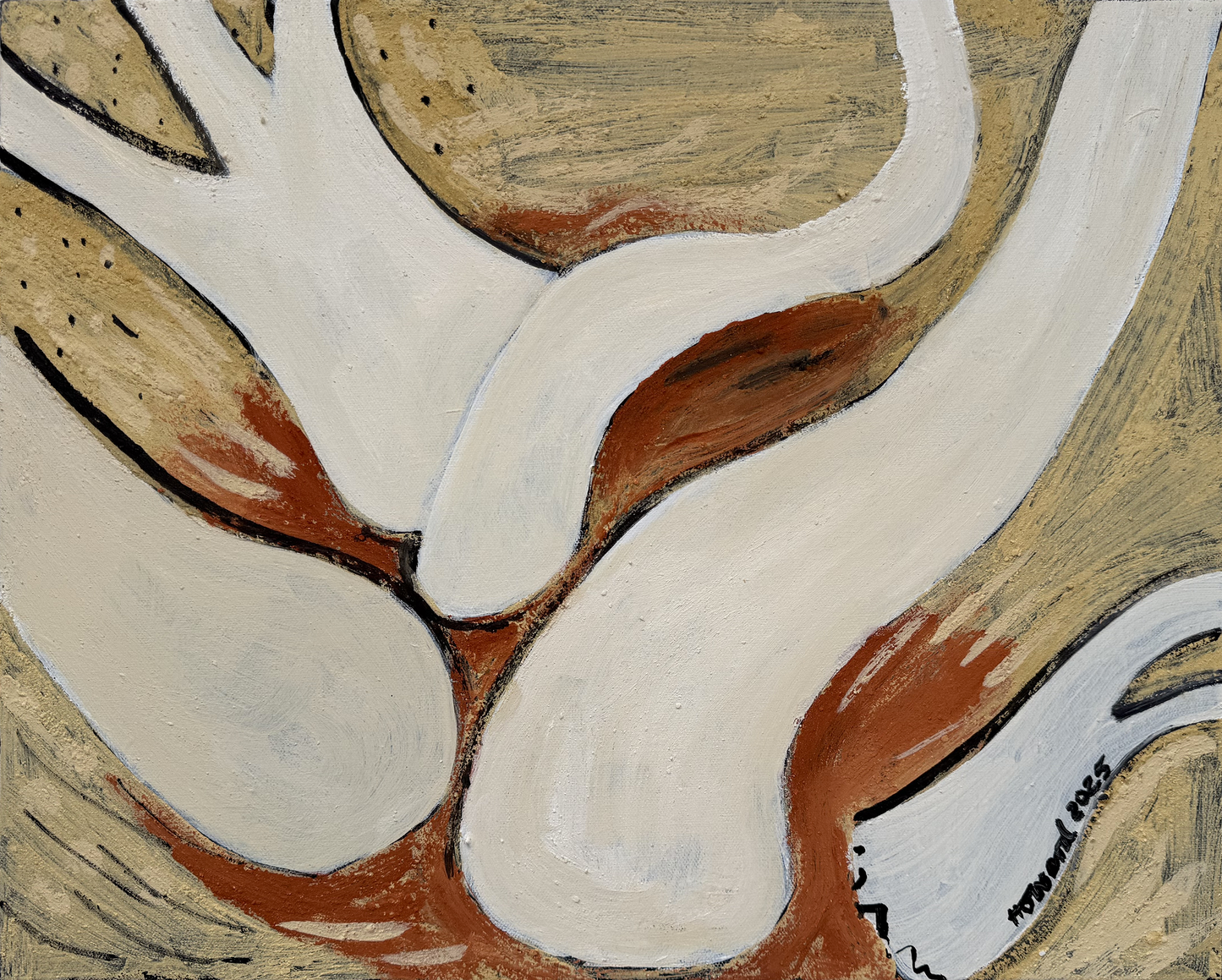 'Red River Gum in Sand' original painting by Naomi Howard