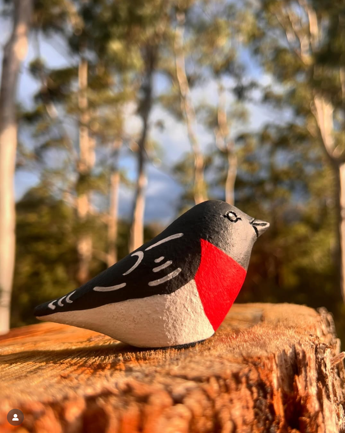 Flame Robin ceramic scultpure ~ little birds by Eve Howard