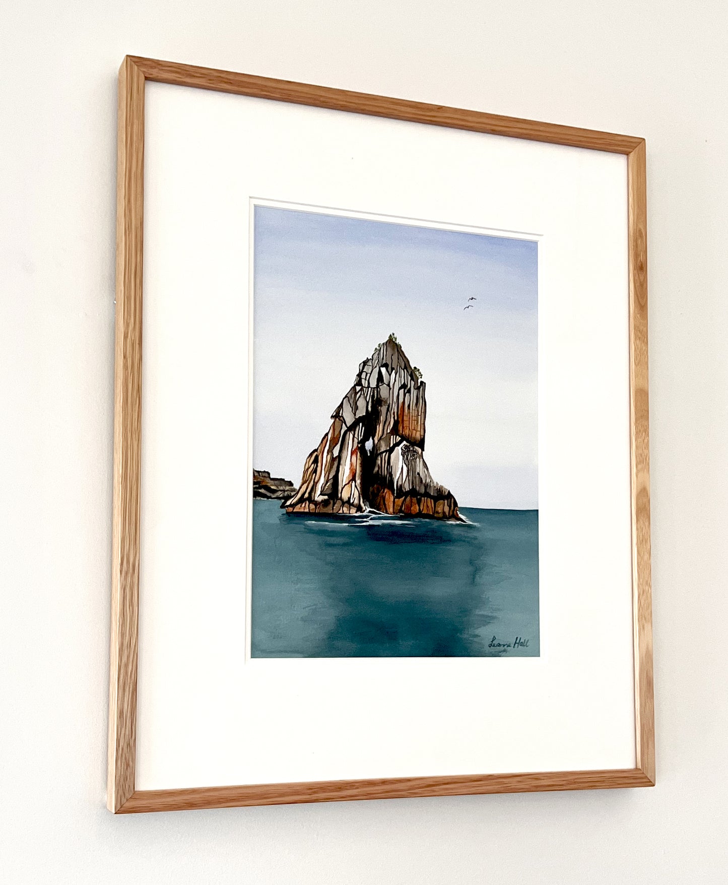 Pirates Bay - framed watercolour painting by Leanne Hall