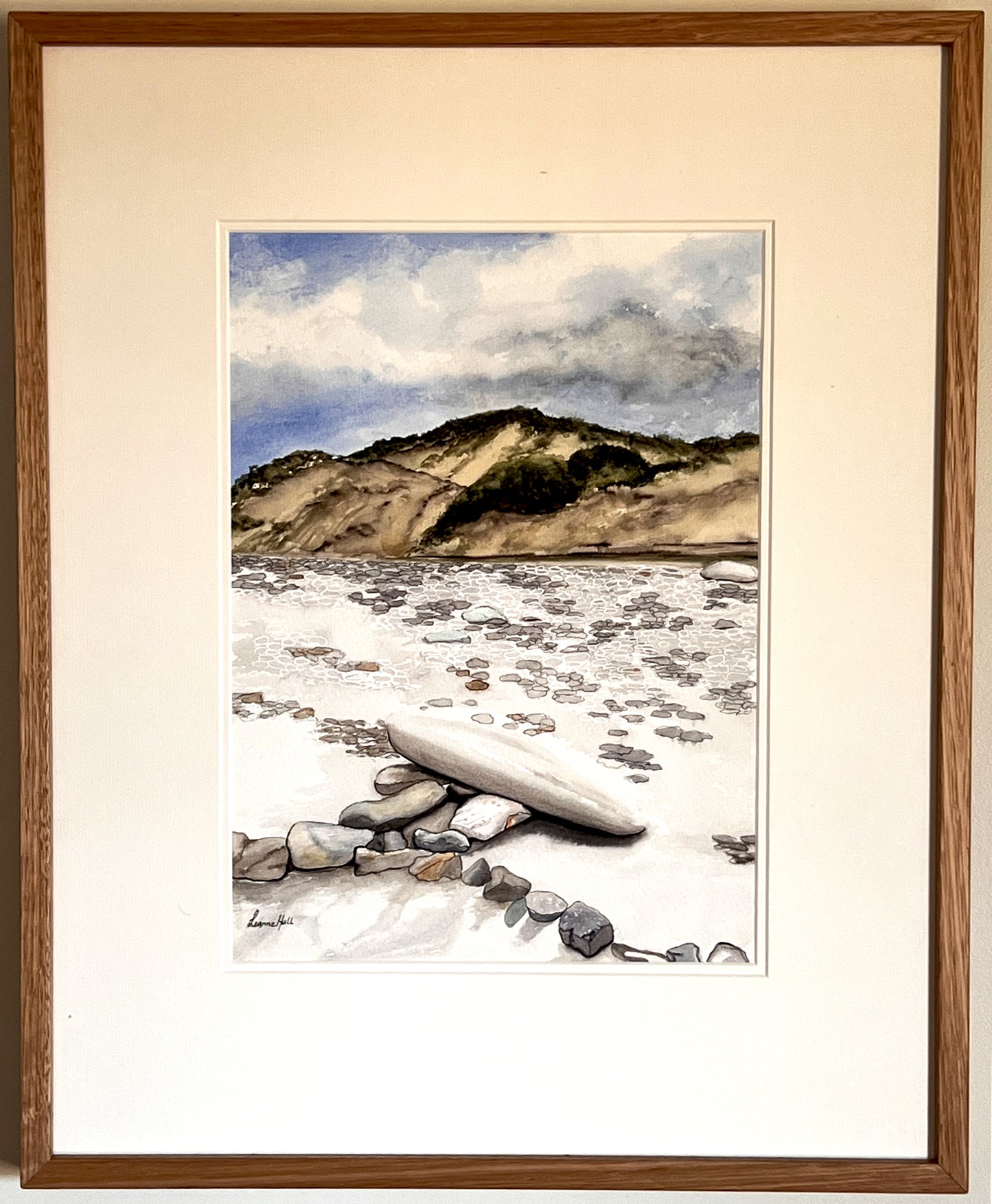 Shadows - framed watercolour painting by Leanne Hall