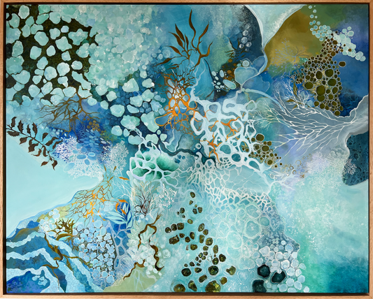 'Rockpool' Original acrylic painting on canvas by Deb Henley ~ framed