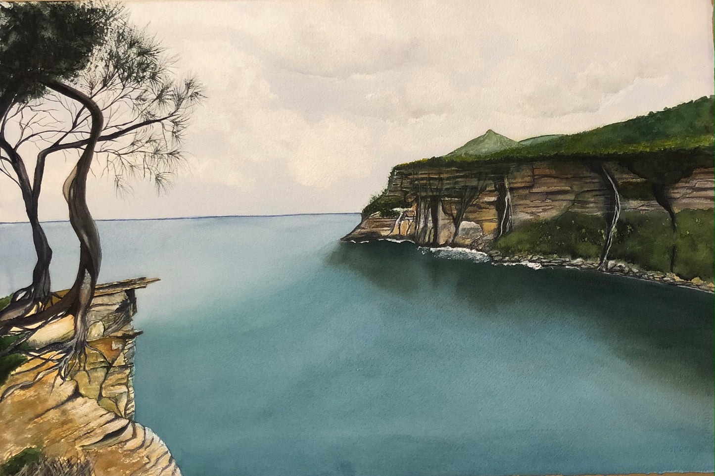 Waterfall Bay - Original Watercolour Artwork - Leanne Hall  SOLD